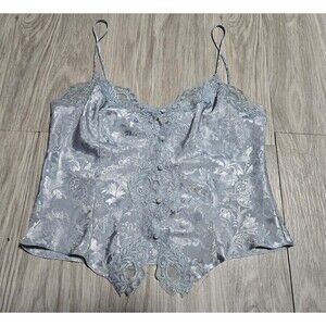 90s Victoria's Secret Lace Button Up Tank Top Gold Label